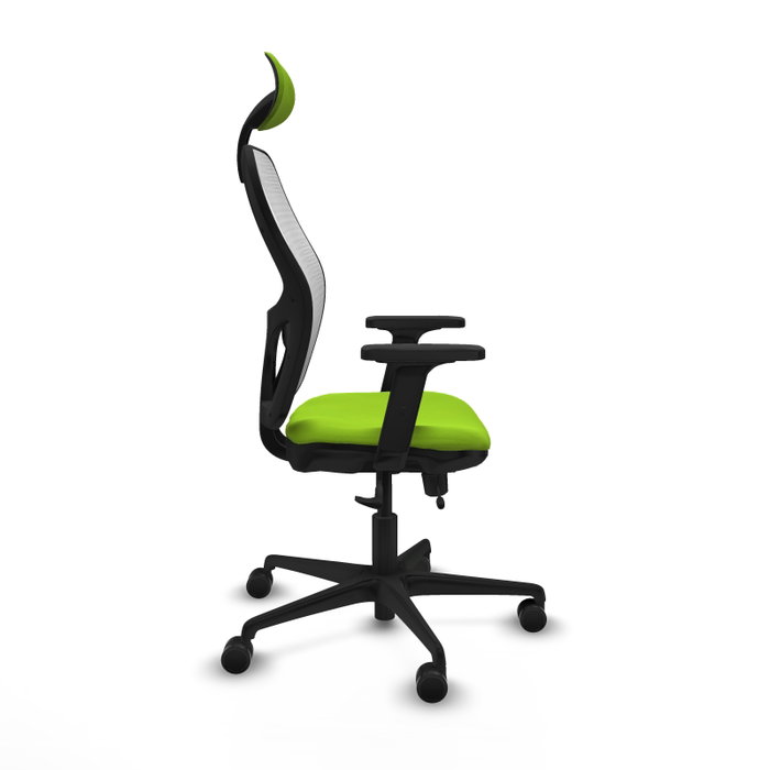 PIQUERAS Y CRESPO Silla de oficina Jorquera con mecanismo Sincro/Traslack, Pistacho y Blanco