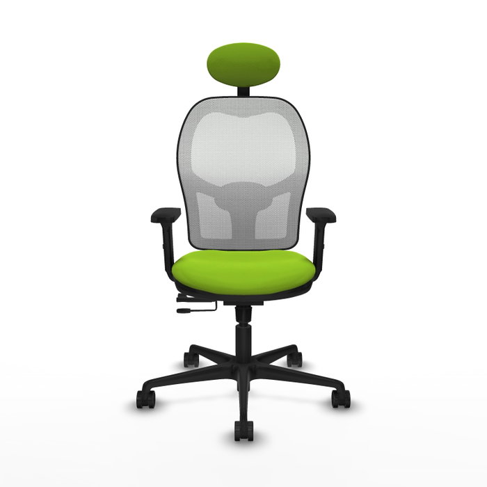 PIQUERAS Y CRESPO Silla de oficina Jorquera con mecanismo Sincro/Traslack, Pistacho y Blanco
