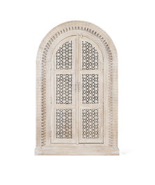 GINER Y COLOMER Armario de Madera de Mango Blanco Decapado 180x110x40 cm