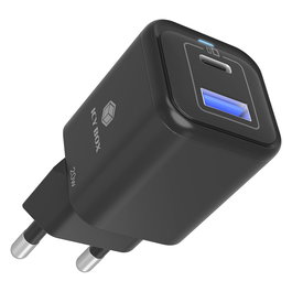 ICY BOX IB-PS1020-PD Cargador de Pared 20W 2 Puertos USB Tipo-C y Tipo-A con Power Delivery 3.0 y Quick Charge 3.0 para Dispositivos Móviles, Negro