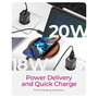 ICY BOX IB-PS1020-PD Cargador de Pared 20W 2 Puertos USB Tipo-C y Tipo-A con Power Delivery 3.0 y Quick Charge 3.0 para Dispositivos Móviles, Negro