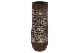 DKD Home Decor Macetero Indonesia 1c24 Madera Marron Blanco 20 x 90 x 20 cm