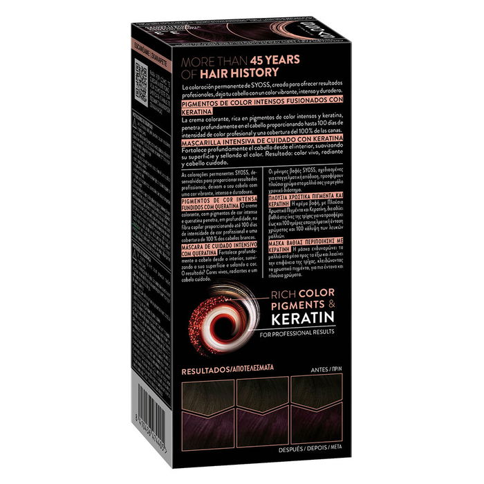 Syoss Permanente Color Tinte #3.3 Violín Intenso 1 u