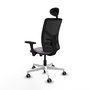 PIQUERAS Y CRESPO Silla de oficina Motilla con mecanismo Sincro/Traslack, Gris y Negro