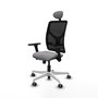 PIQUERAS Y CRESPO Silla de oficina Motilla con mecanismo Sincro/Traslack, Gris y Negro