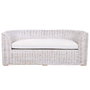 DKD Home Decor Sofá de Ratán y Algodón Blanco con Cojines