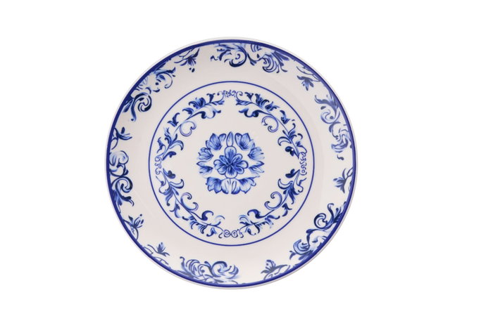 Hermia Juego de Platos de Servicio 6 Piezas Cerámica Azul y Blanco