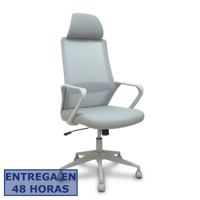 FORÖL Pro534 Silla de Oficina Gris con Mecanismo Basculante y Respaldo de Malla