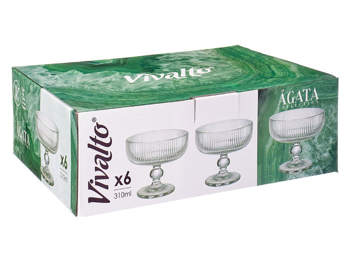Vivalto Copa de Helado Verde Musgo con Rayas 310 ml