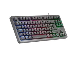 Mars Gaming Teclado Gaming MK023 Español Tenkeyless (TKL) Híbrido H-Mech Negro con Iluminación FRGB Rainbow Anti-Ghosting y Conexión USB