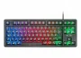 Mars Gaming MK023 Teclado Gaming Mecánico Híbrido TKL Compacto, Tecnología H-Mech Red, Iluminación FRGB Rainbow, Anti-Ghosting, USB, Negro, Distribución Español