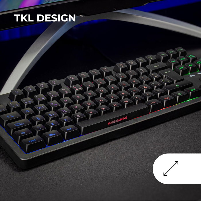 Mars Gaming MK023ES Teclado Gaming TKL H-Mech RED FRGB Negro