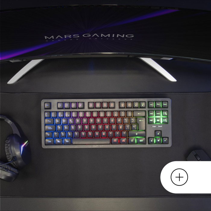 Mars Gaming MK023ES Teclado Gaming TKL H-Mech RED FRGB Negro