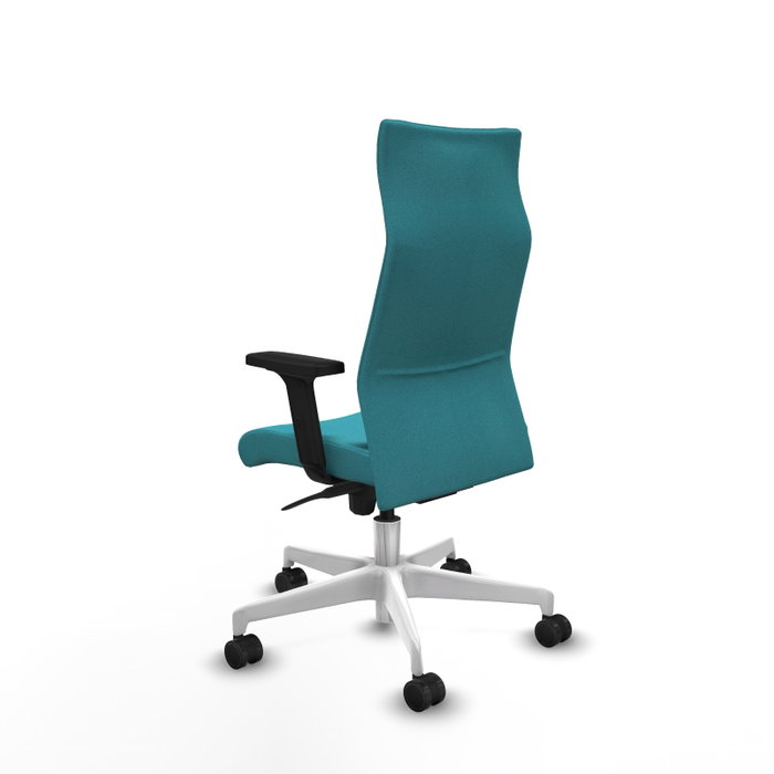 PIQUERAS Y CRESPO Sillón Albacete Turquesa con Mecanismo Sincro y Base Blanca PIQUERAS Y CRESPO Sillón Albacete Turquesa con Mecanismo Sincro y Base Blanca