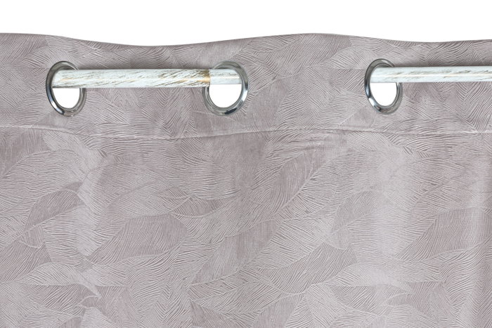 DKD Home Decor Cortina de Poliéster 140x260 cm Rosa Palo con 8 Anillas