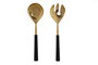 DKD Home Decor Set de cubiertos Acacia Dorado y Natural