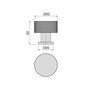 Emuca Lote de 10 pomos para mueble Argos, diámetro 30mm, Aluminio, Pintado negro