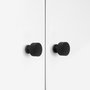 Emuca Lote de 10 pomos para mueble Argos, diámetro 30mm, Aluminio, Pintado negro