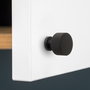 Emuca Lote de 10 pomos para mueble Argos, diámetro 30mm, Aluminio, Pintado negro