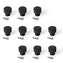 Emuca Lote de 10 pomos para mueble Argos, diámetro 30mm, Aluminio, Pintado negro