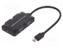 QOLTEC Hub USB 3.1 con 4 Puertos USB-A y Conector USB-C, Negro