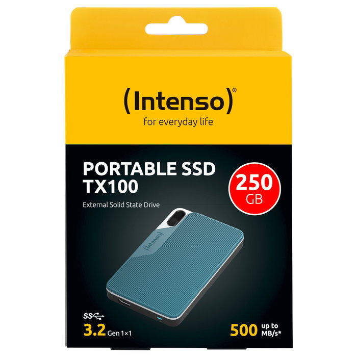 Intenso TX100 SSD Externo 250 GB USB Tipo C Azul/Gris Intenso TX100 SSD Externo 250 GB USB Tipo C Azul/Gris