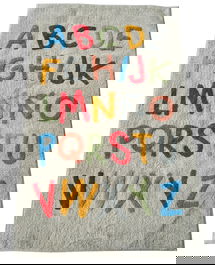 DKD Home Decor Alfombra Infantil Multicolor Blanco Algodón y Poliéster 150 x 100 cm