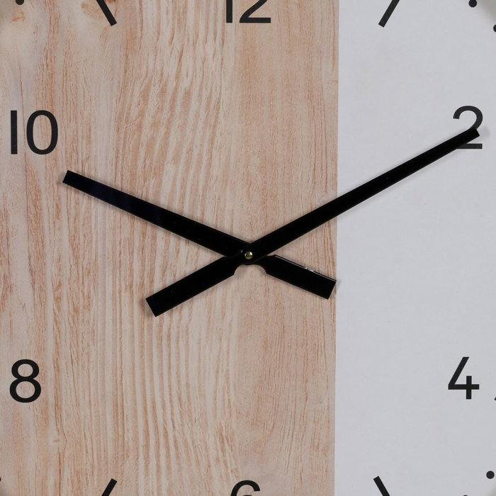 Ixia Reloj Decorativo de Madera Natural-Blanco 60 x 60 x 5,50 cm