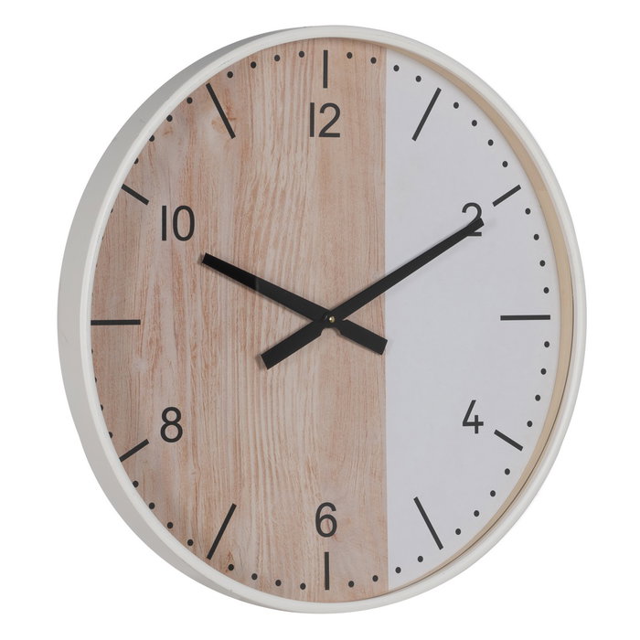 Reloj Natural-Blanco Madera Decoración 60 X 60 X 5,50 cm