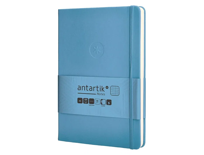 Antartik Cuaderno A5 Tapa Dura Hojas Cuadricula Azul Claro 100 Hojas 80 Gr FSC