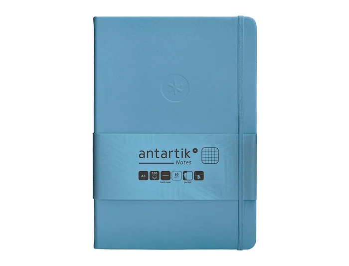 Antartik Cuaderno A5 Tapa Dura Hojas Cuadricula Azul Claro 100 Hojas 80 Gr FSC