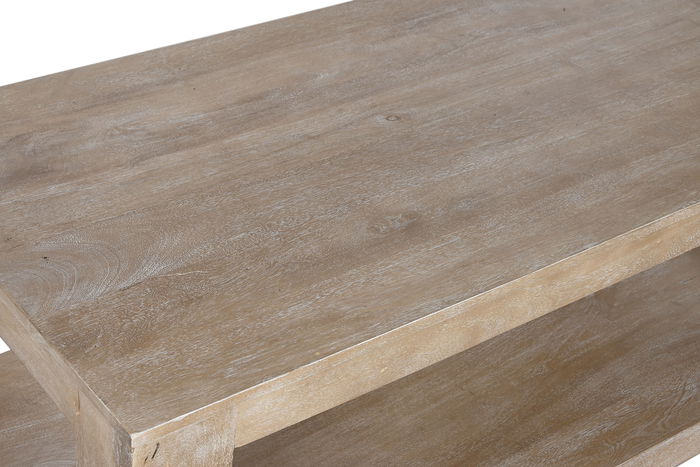 DKD Home Decor Mesa Centro Urban Natural Madera Maciza 120 x 58 x 45 cm