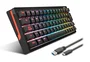 Krom Kreator Teclado Mecánico Gaming Español Formato 60% USB Negro con Retroiluminación RGB, Switches Lubricados y Hot Swap, Antighosting, Compatible con Windows, Mac y Android