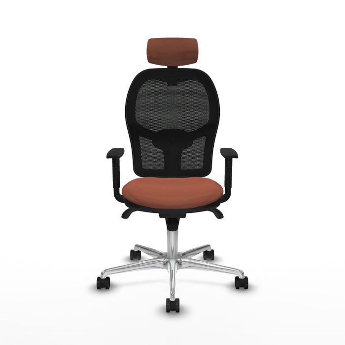 PIQUERAS Y CRESPO Silla de oficina Jorquera con mecanismo Sincro, Tela Marrón y Malla Negra PIQUERAS Y CRESPO Silla de oficina Jorquera con mecanismo Sincro, Tela Marrón y Malla Negra