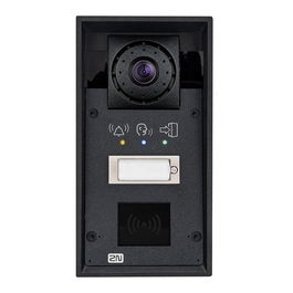 2N IP Force 1 Videoportero IP con Cámara HD 1280x960, Visión Nocturna, Lector RFID, PoE, Altavoz 10W, Resistente IP69K/Vandálico IK10, para Exterior, Gris