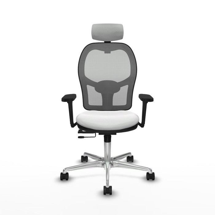 PIQUERAS Y CRESPO Silla de oficina Jorquera con mecanismo Sincro/Traslack, Blanco y Gris