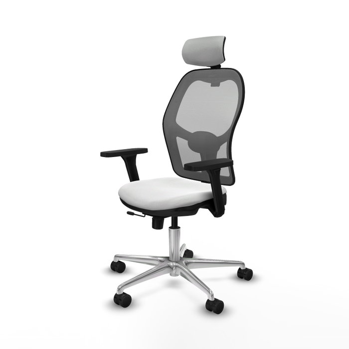 PIQUERAS Y CRESPO Silla de oficina Jorquera con mecanismo Sincro/Traslack, Blanco y Gris