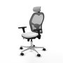 PIQUERAS Y CRESPO Silla de oficina Jorquera con mecanismo Sincro/Traslack, Blanco y Gris