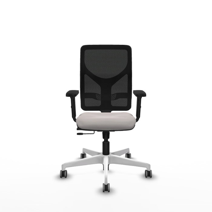 PIQUERAS Y CRESPO Silla de oficina Motilla con mecanismo Sincro/Traslack, Blanco y Negro