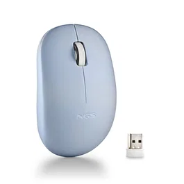 NGS FOG PRO Ratón Inalámbrico Oficina Ambidextro Silencioso 1000 DPI 2.4GHz con Receptor Nano USB, para PC y Portátil, Botones Silenciosos, Alcance 10m, Azul