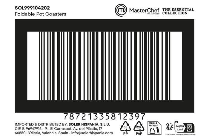 Inde Set de 2 Salvamanteles Plegables, 16 x 13 x 1.2 cm (Desplegado: 22 x 3 cm) (6 Cajas)