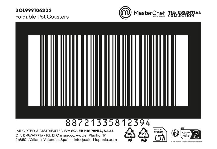 Inde Set de 2 Salvamanteles Plegables, 16 x 13 x 1.2 cm (Desplegado: 22 x 3 cm) (6 Cajas)