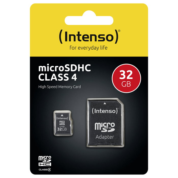Intenso Tarjeta MicroSDHC 32GB Clase 4 21MB/s, Resiste Golpes, Temperatura y Rayos X, Incluye Adaptador SD