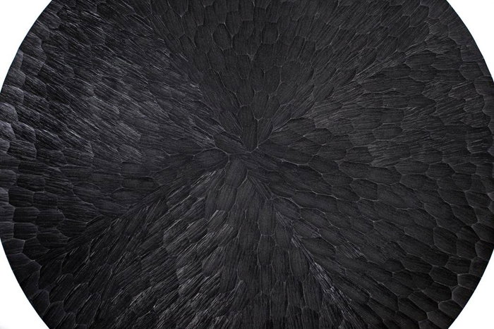 Giner y Colomer Mesa de Centro Redonda en Aluminio Gris Oscuro con Acabado Martillado y Canto Plateado