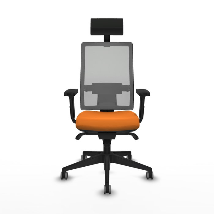 PIQUERAS Y CRESPO Silla de oficina Horna con mecanismo Sincro, Naranja y Gris