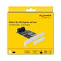 DeLOCK 90396 Tarjeta PCI Express x4 con 4 Puertos SATA III y 1 Ranura M.2 Key B para Conectar Discos, Factor de Forma Low Profile, 6 Gbit/s, Color Negro, Verde, Gris