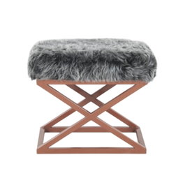 Atelier Del Sofa Puff Cobre y Gris 50x42x40 cm