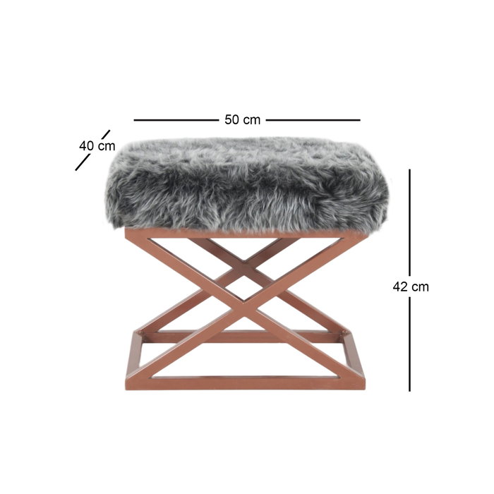 Atelier Del Sofa Puff Cobre y Gris 50x42x40 cm