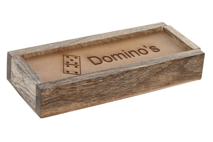 DKD Home Decor Set de 2 Domino Resina y MDF Negro y Natural 7 x 3 x 20 cm
