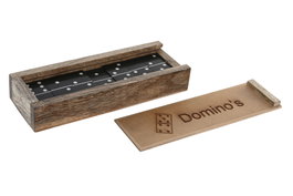 DKD Home Decor Juego de Dominó Set de 2 en Resina y MDF Natural